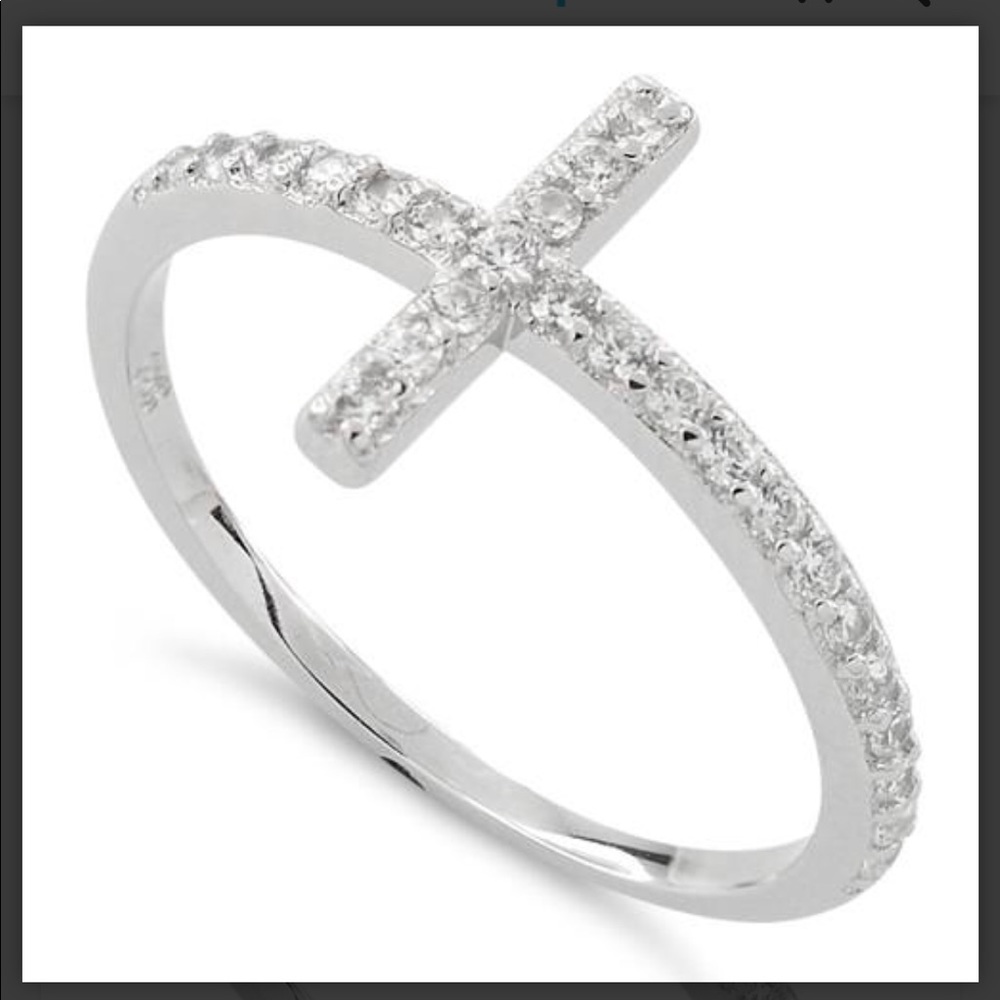 ⬇️Sterling Silver Cross with Clear CZ’s - Picture 4 of 8